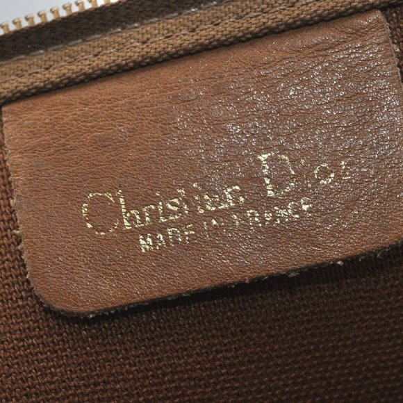 Auth Christian Dior Honeycomb Hand Tote Bag PVC Leather Black Brown - Picture 9 of 12